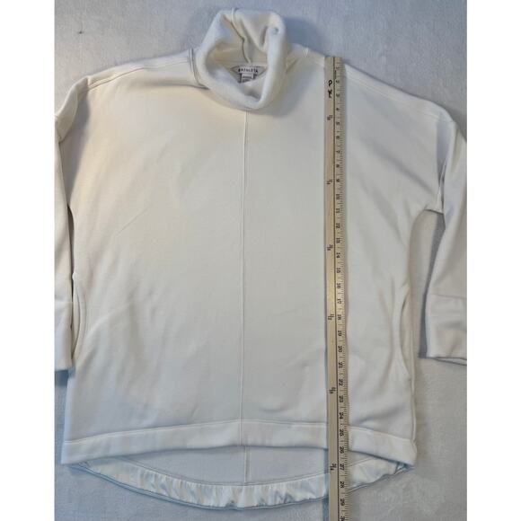 Athleta White Cozy Karma Mock Funnelneck Fleece Lined Sweatshirt Sweater S M - Picture 9 of 9